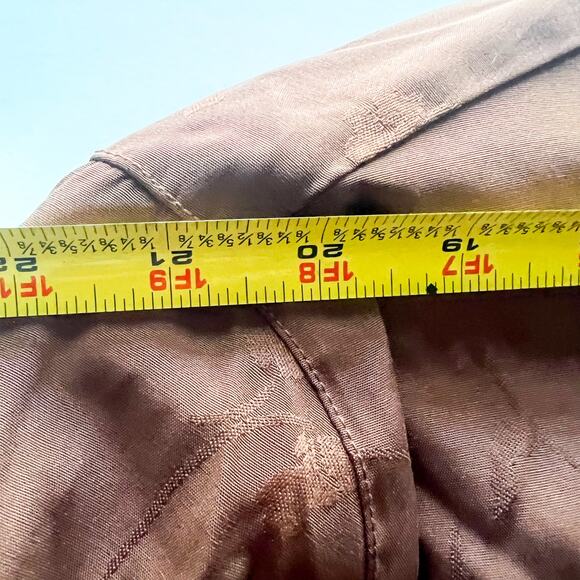 W CATO Button Up Short Sleeve Brown Floral w Shoulder Pads 26/28 W RN 37080 - Picture 10 of 12